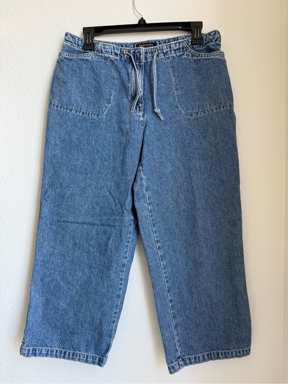 NY & Co Drawstring 2000’s Y2K Cropped Wide Leg Boho Denim